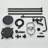  Deluxe Matte Black Brass Floor Standing Bathroom Bathtub Faucet Shower Set Double Handle Swivel Spout 150cm Shower Hose Hot & Cold Water Mixer-115748261