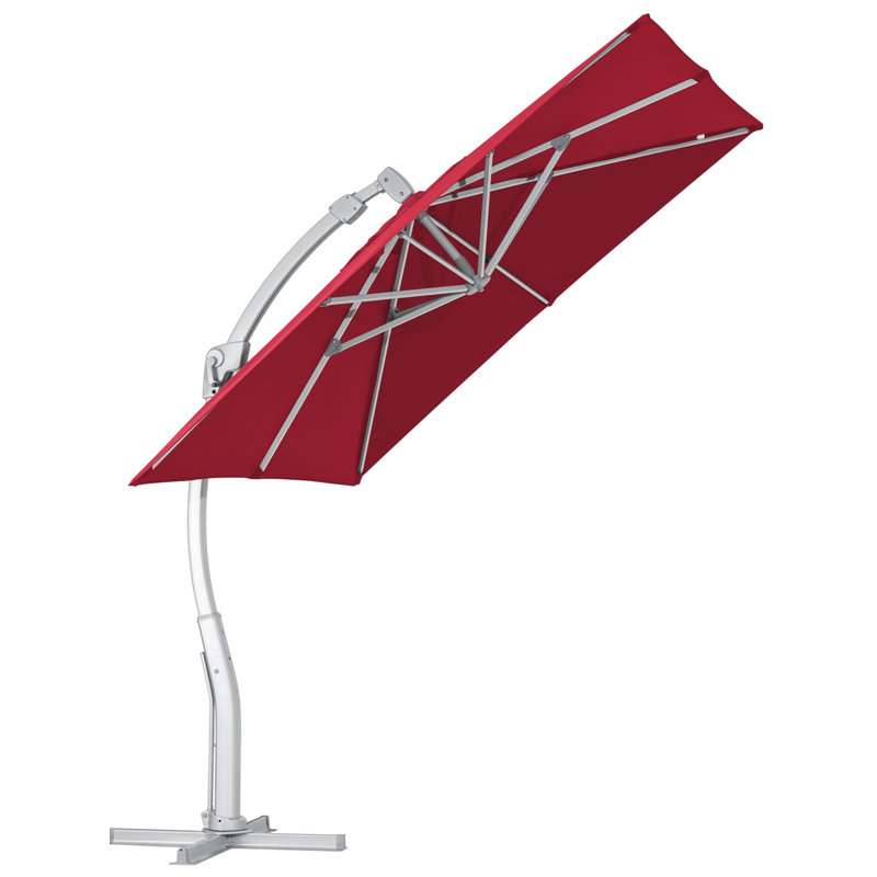 Parasol en porte-à-faux avec mât rectangulaire, Rouge