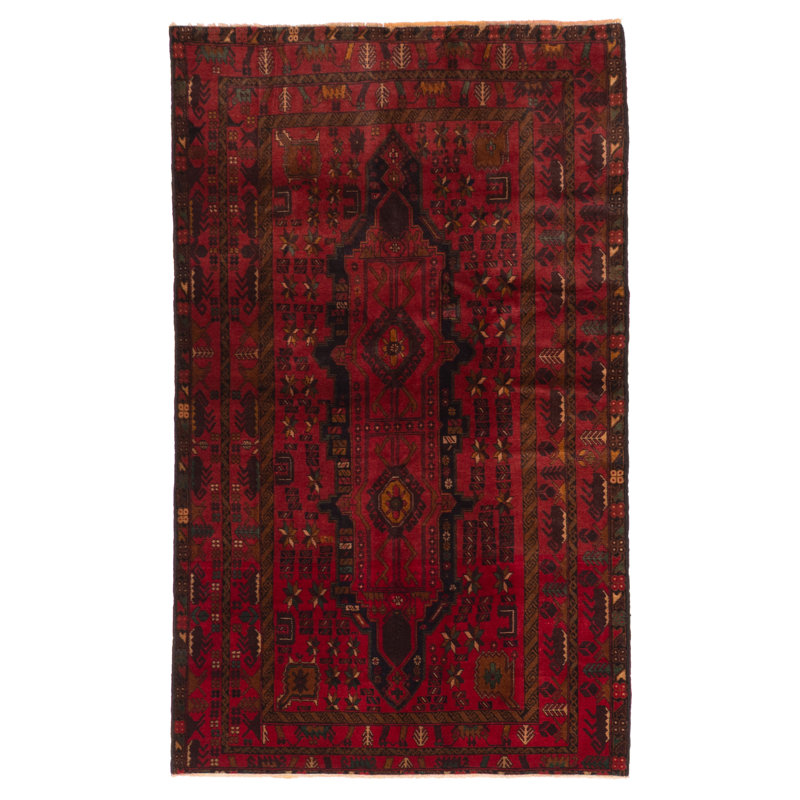 Tapis rouge Teimani 3 pi 10 po x 6 pi 3 po