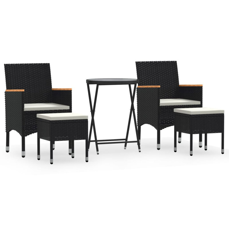  Ensemble bistro jardin noir, crème