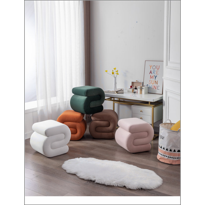 017s-S-tabouret de maquillage en velours, Vert