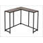 Console d'angle étroite avec stratifié brun moderne et métal noir, parfaite pour les entrées et les petits espaces-129677594
