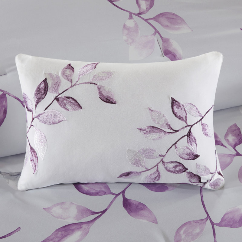 Full Purple Floral Down Alternative Comforter Set