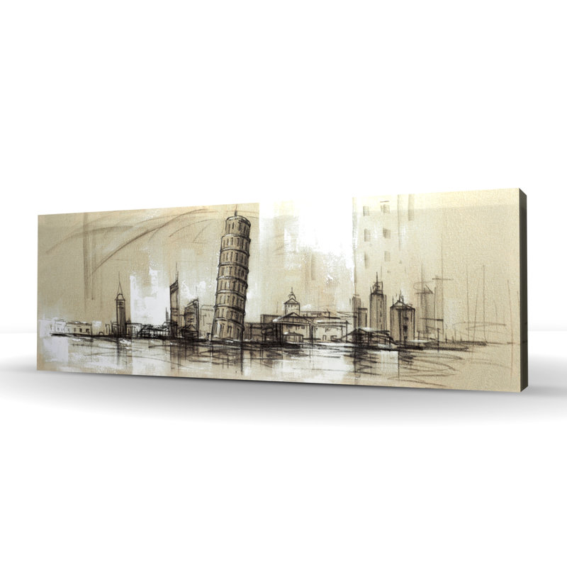 Pise Tower Sketch - Industrial Canvas for Home Decor