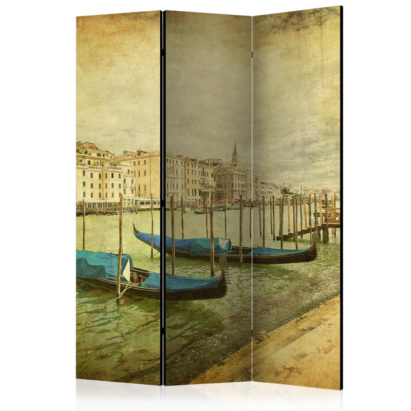 Graylynn 135cm W x 172cm H 3 - Panel Solid Wood Folding Room Divider