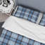 Tartan à carreaux bleus - ensemble de housse de couette abstrait - microfibre de polyester