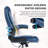 YAMASORO Executive Office Chair,Big and Tall Ergonomic Desk Chair with Adjustable Lumbar Support,Breathable PU Leather Computer Chair wih Flip-up Arms and Wheels,Navy Blue-14755943