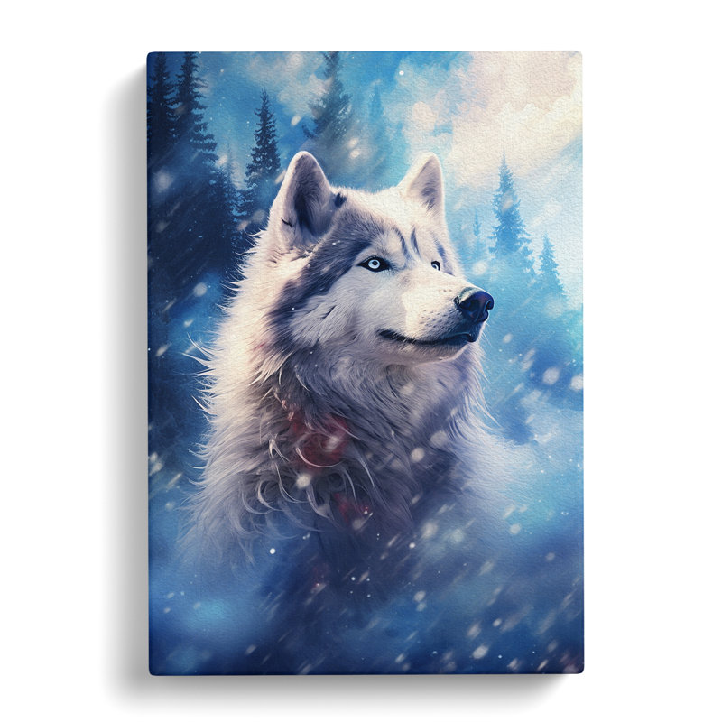 Husky Romanticism No.2 - Wrapped Canvas, 50cm H x 35cm W x 3cm D