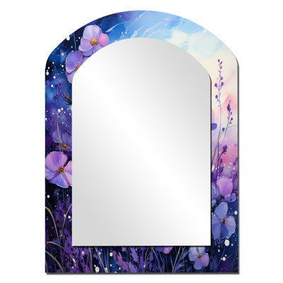 Kitterman Violets Field Pointillism Dot III - miroir asymétrique Violets