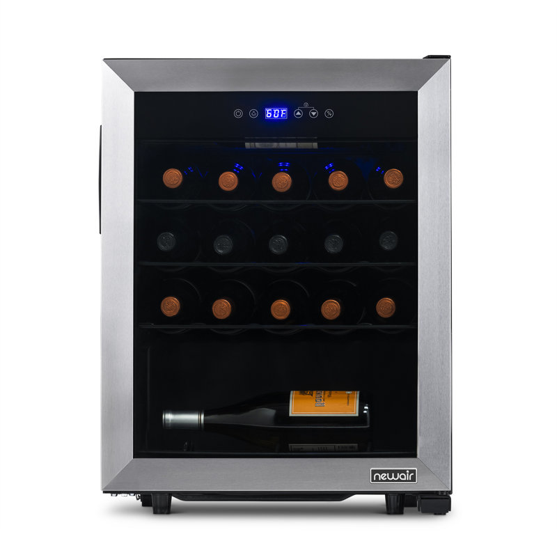 Réfrigérateur à vin autoportant de 23 bouteilles en acier inoxydable Newair, 23 Bottle