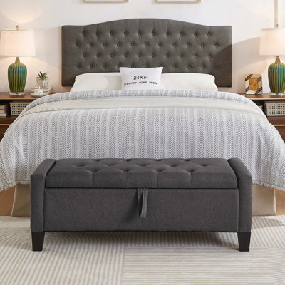 Repose-pieds avec rangement, repose-pieds avec rangement et charnière de sécurité, poids de 350 lb, banc d'entrée rembourré avec sièges pour la chambre à coucher, le salon