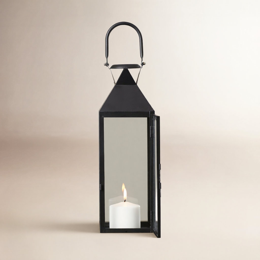 Artemesia 15.25'' Tabletop Lantern, Black, 18.63" H x 5" W x 5.5" D
