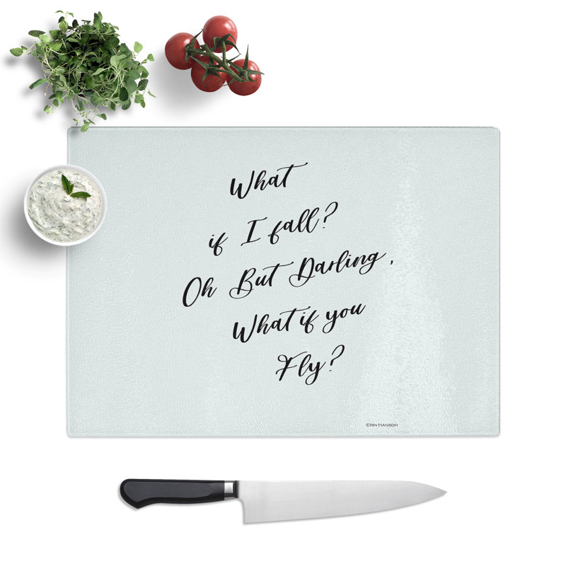 What If I Fall Chopping Board, 28.5cm W x 39cm L