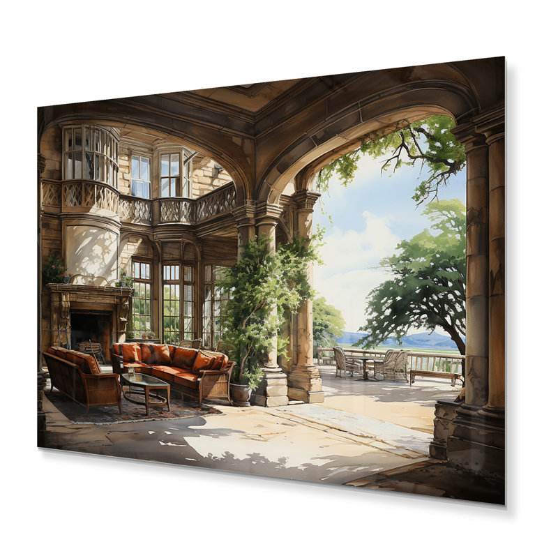Country clubs Elegant Retreat II - Architecture, art mural en métal, H 30 po x l 40 po x P 1 po