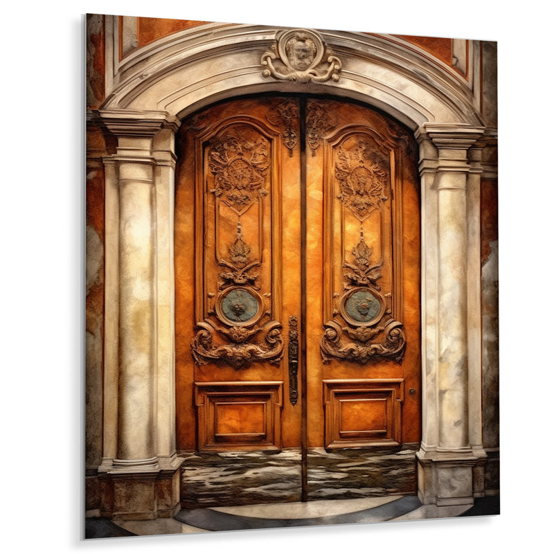Old Wooden Door, Paris - Farm Door Metal Wall Art, 20" H x 12" W