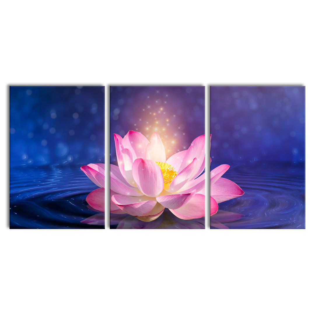 Leinwandbild Rosa Lotus im Wasser