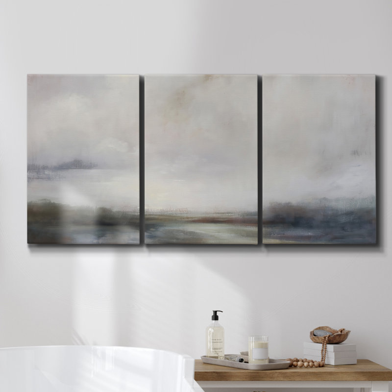 Vast Neutral Sky III - Toile encadrée multi-pièces, H 48 po x l 96 po x P 2 po