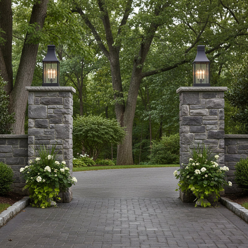Beacon Hill 3-Light Outdoor Pier Mount Lantern, Blackened Copper
