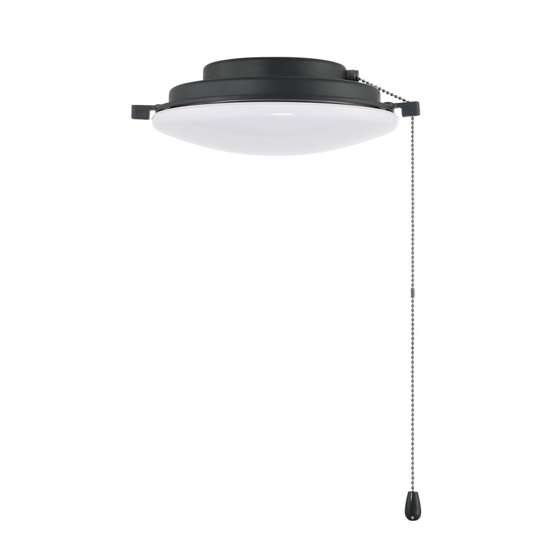 Ventilateur de plafond à DEL 1 lumière, Noir mat