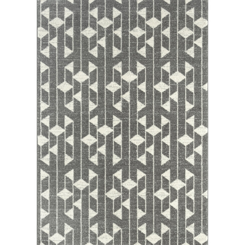 Tapis contemporain ivoire et gris Tidaholm Carlisia CAS300A, Rectangle 5 pi 3 po x 7 pi 6 po