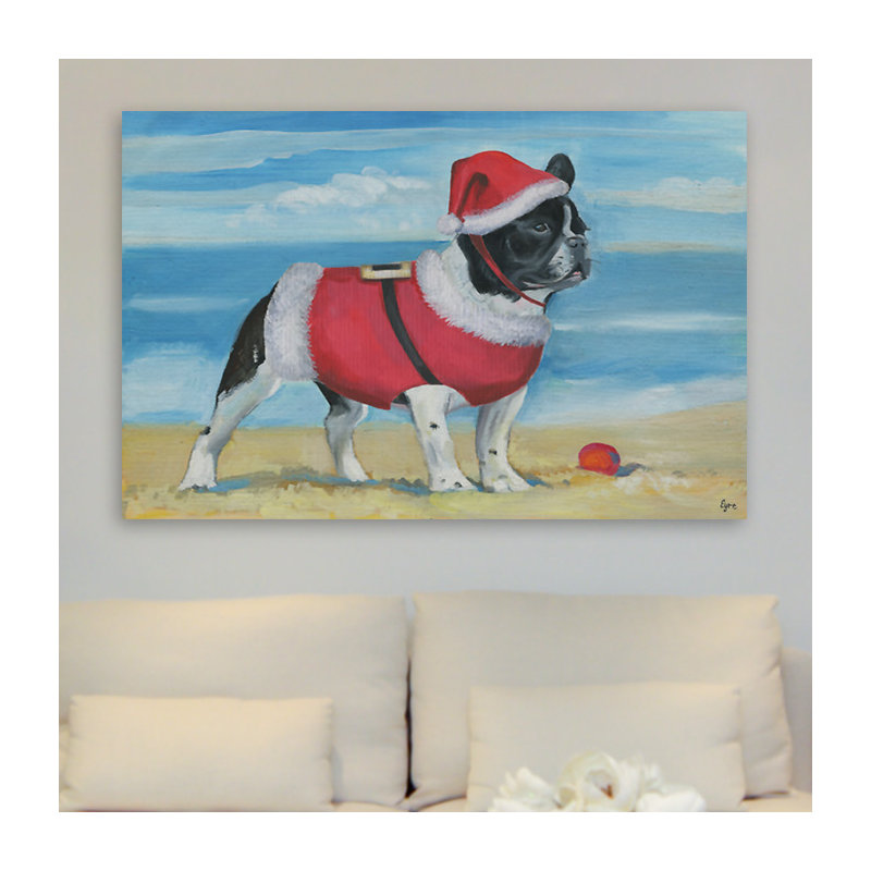 Santa At The Beach by Eyre Tarney - Wrapped Canvas Painting, 61cm H x 91cm W x 3.81cm D