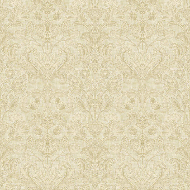 Elegance Collection Damask Sheen Finish Wallpaper Roll, Beige