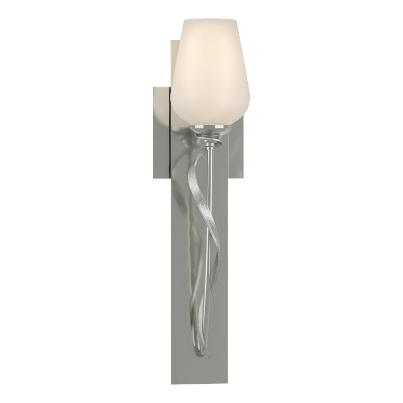 Flora 1 - Light Armed Sconce, Opal White, Sterling