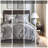 7 Piece Printed Comforter Set Grey