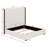 Tall Headboard Upholstered Bed With Vertical Striped And Wingback Design