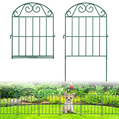 24 barrières de jardin pliables pour clôture de jardin, L 26 pi x 24 po (H), vert