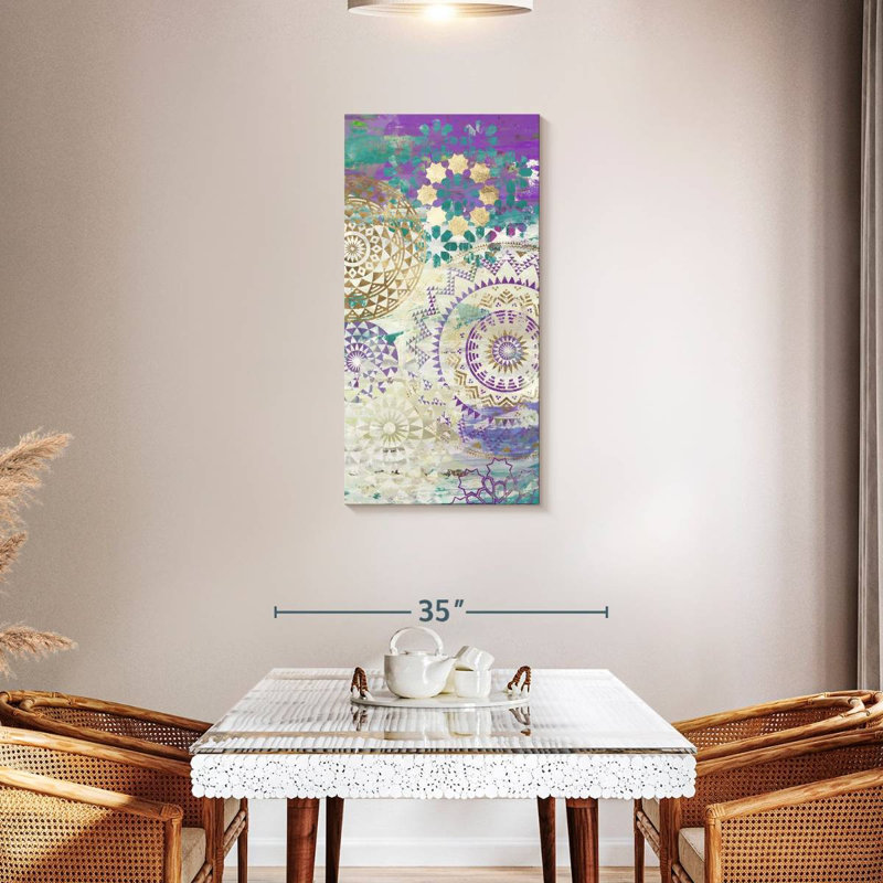 Mauve mosaïque II, H 42 po x l 21 po