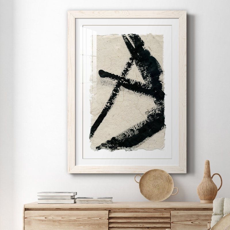 Lignes croisées I - peinture encadrée, Papier encadré blanc, H 44 po x l 31 po x P 1 po