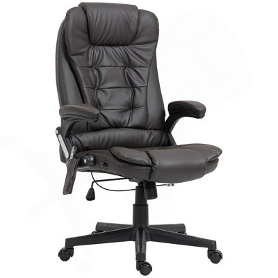 High Back Vibration Massage Office Chair with 6 Vibration Points, Heated Reclining with Remote by Ebern Designs