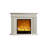 Beige Solid Wood Electric Fireplace-117512259