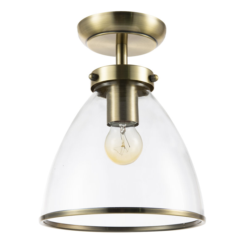Semi Flush Mount, Antique Brass