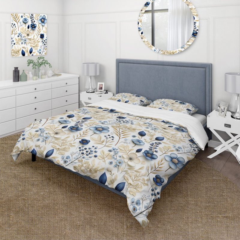 Natural Plant Fusion - Plants Duvet Cover Set, Housse de couette pour grand lit et 2 taies décor