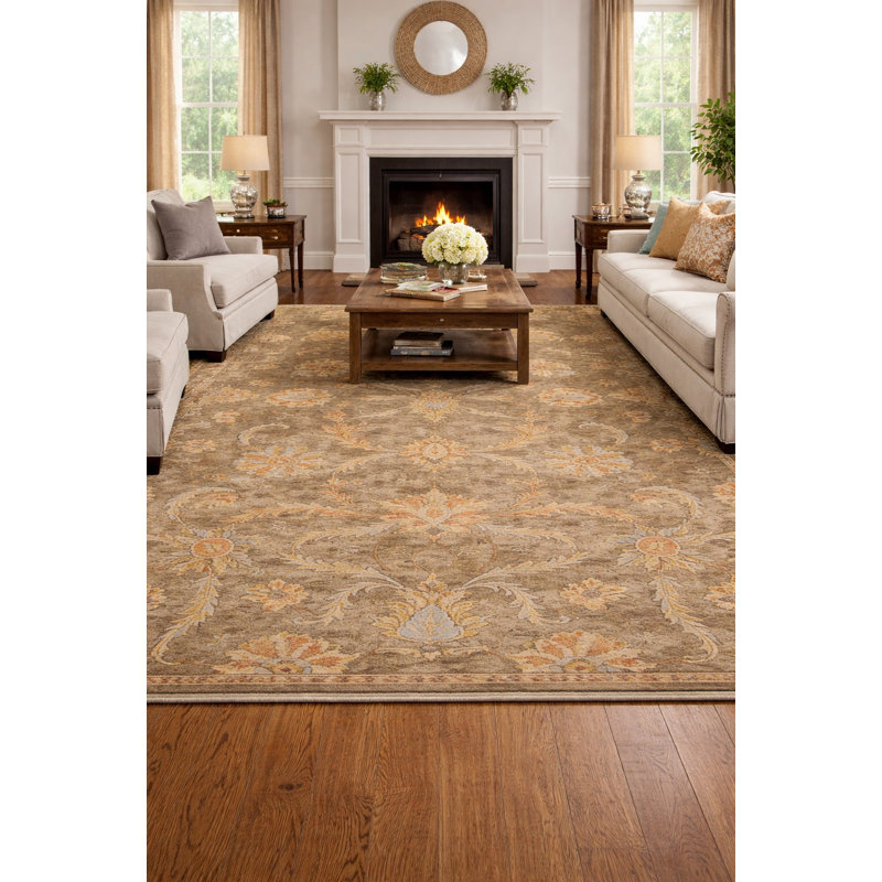 Tapis oriental moderne brun clair 8X11