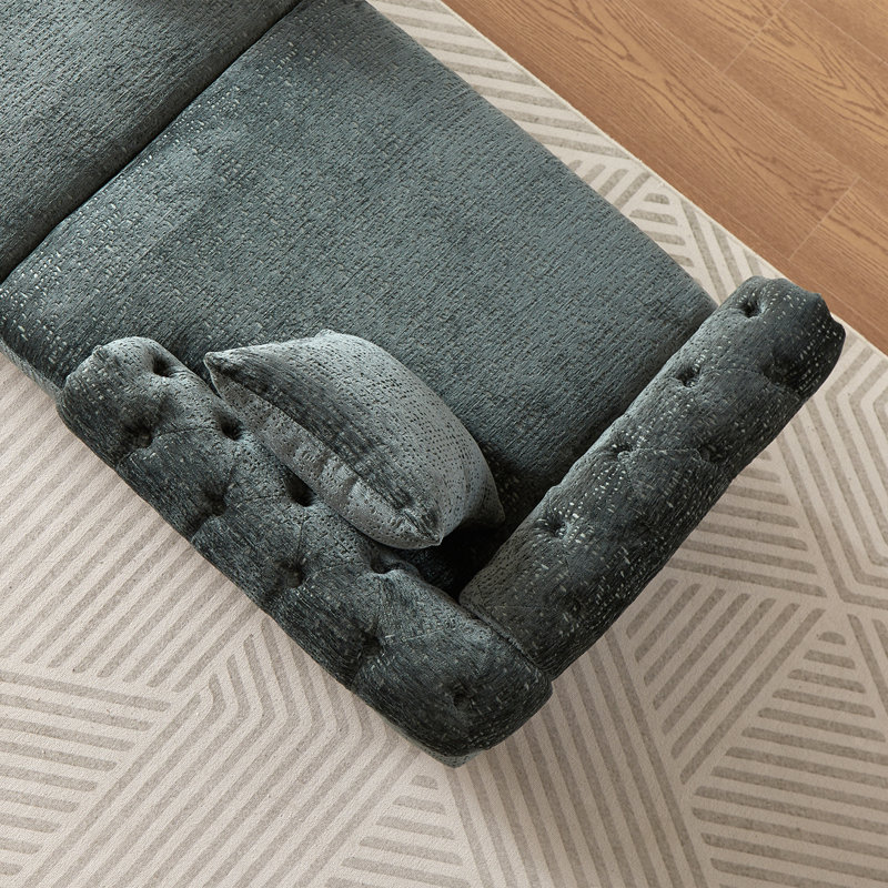Canapé 81 po en chenille, Vert
