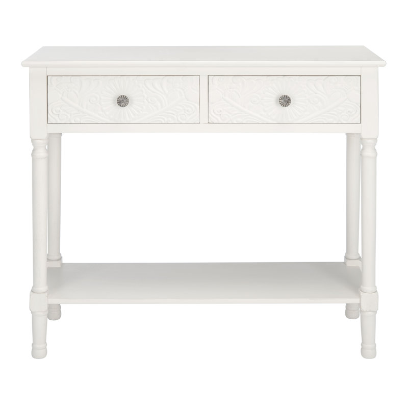 Console rustique et moderne de 35,5 po Addyson, Blanc vieilli