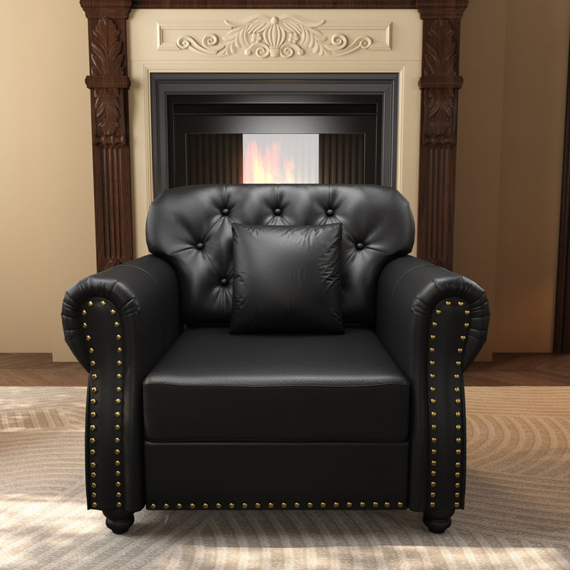 Canapés confortables en similicuir de style moderne Chesterfield de 41,3 pouces pour la maison