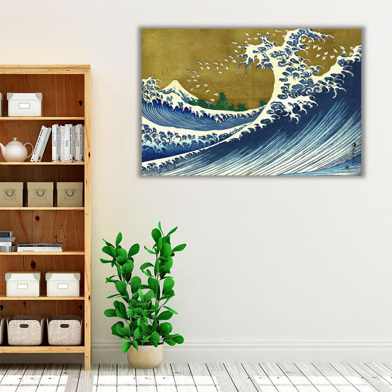 «A Coloured Version of The Big Waves», reproduction d'art sur toile, H 32 po x l 48 po