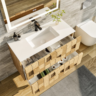 Ayaan 33" Wall-Mounted Single Bathroom Vanity Set