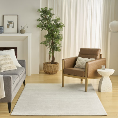 Tapis d'intérieur moderne gris ivoire Ebern Designs Bonnert