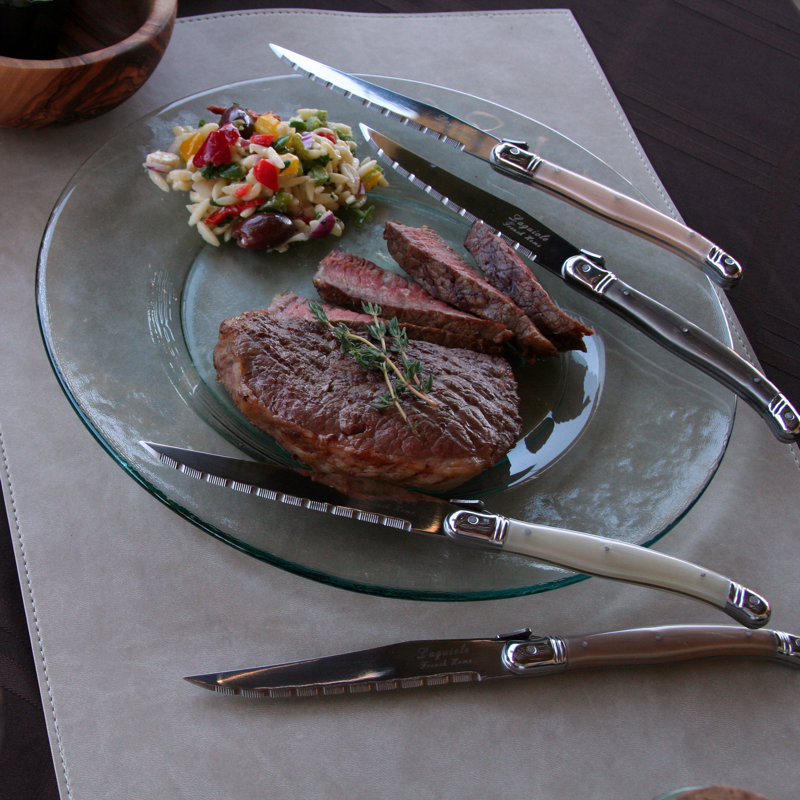 French Home Laguiole 4 Piece Steak Knife Set, Neutral Tones