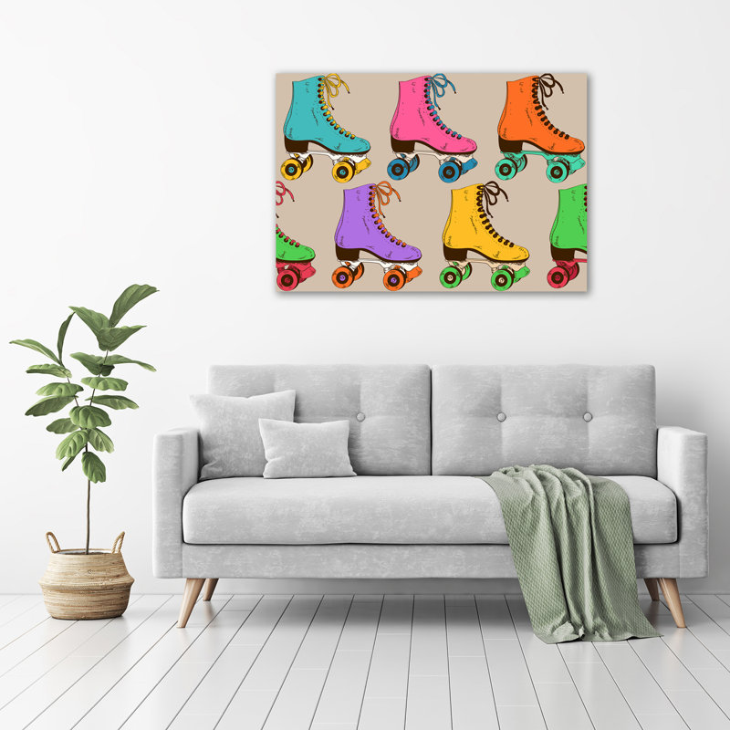 Colorful Roller Skates - Wrapped Canvas Print