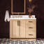   Ensemble de meuble-lavabo rectangulaire gauche avec comptoir à quartz blanc Carrare de 1,5 po Kayleigh-689676893-689676900