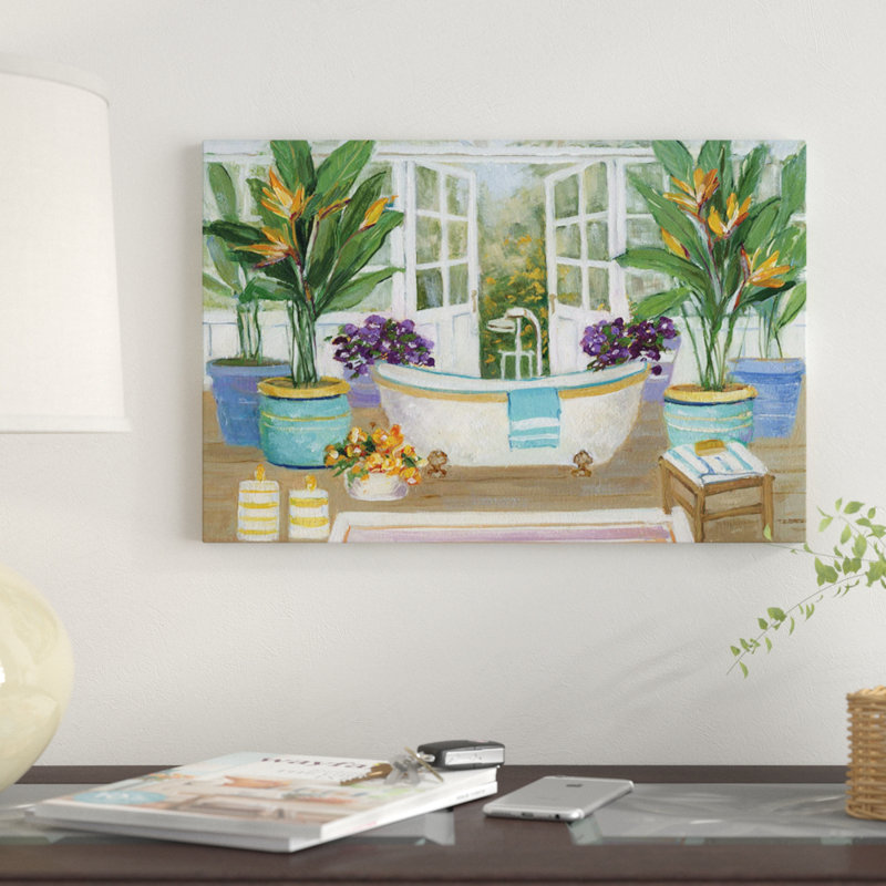 «Tropical Island Spa II», reproduction sur toile, H 8 po x l 12 po x P 0,75 po, Pas de tapis, Toile tendue