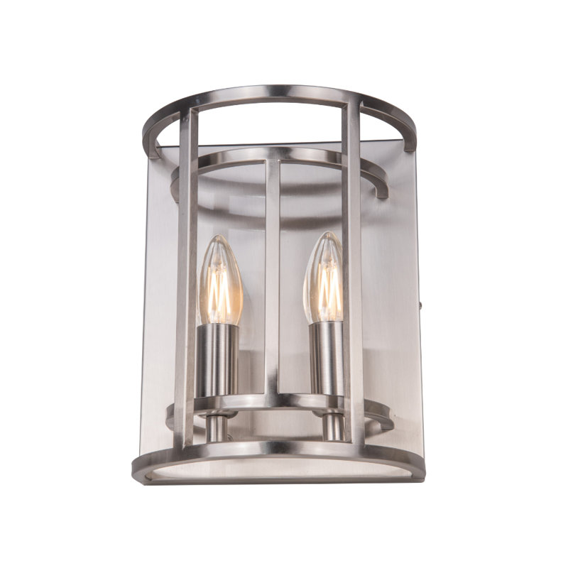 Davilmar Flush Mounted Sconce, Satin/Chrome