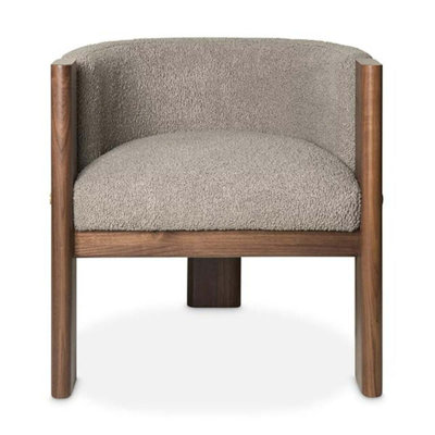 Egg Designs Boucle & Walnut Occasional Chair