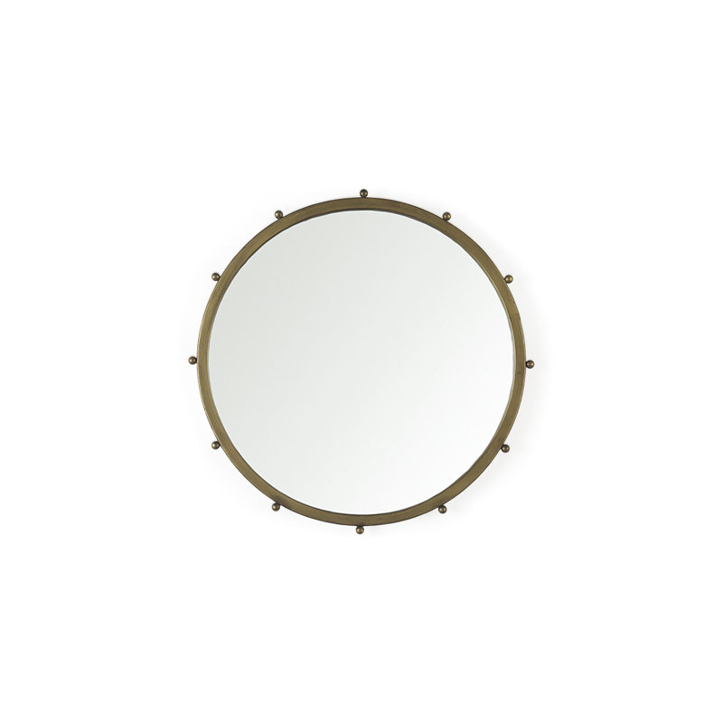 Weston Metal Round Mirror, 25.2" x 25.2", Gold